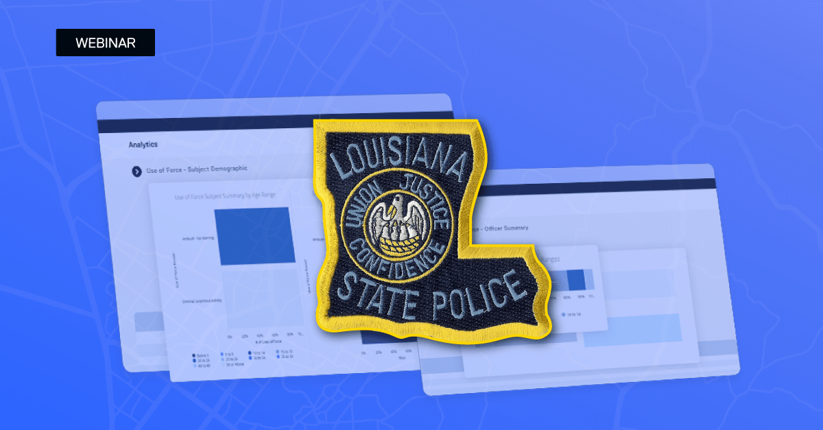 webinar button and the Louisiana state police badge