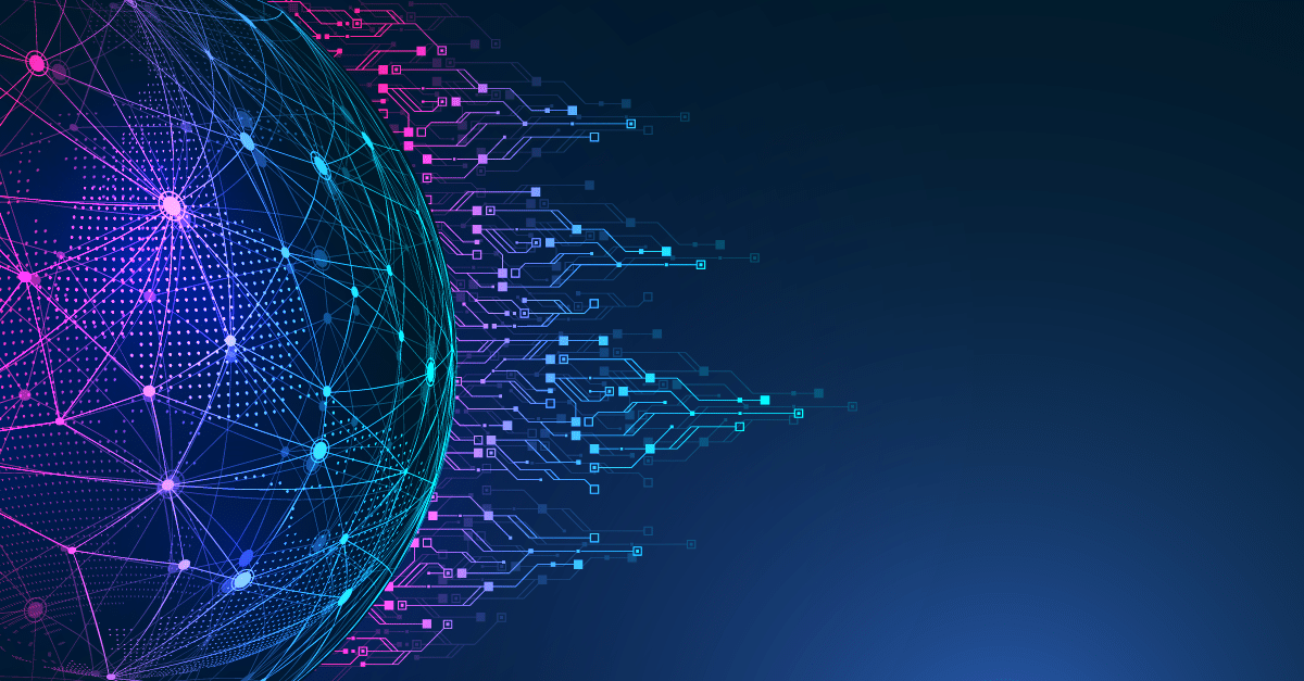 Abstract design with colorful curved lines on a dark background, creating a dynamic and modern pattern.