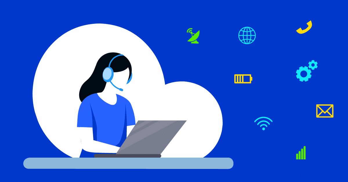 illustration of a girl using a computer to utilize information, communication and technology tools (ICT)