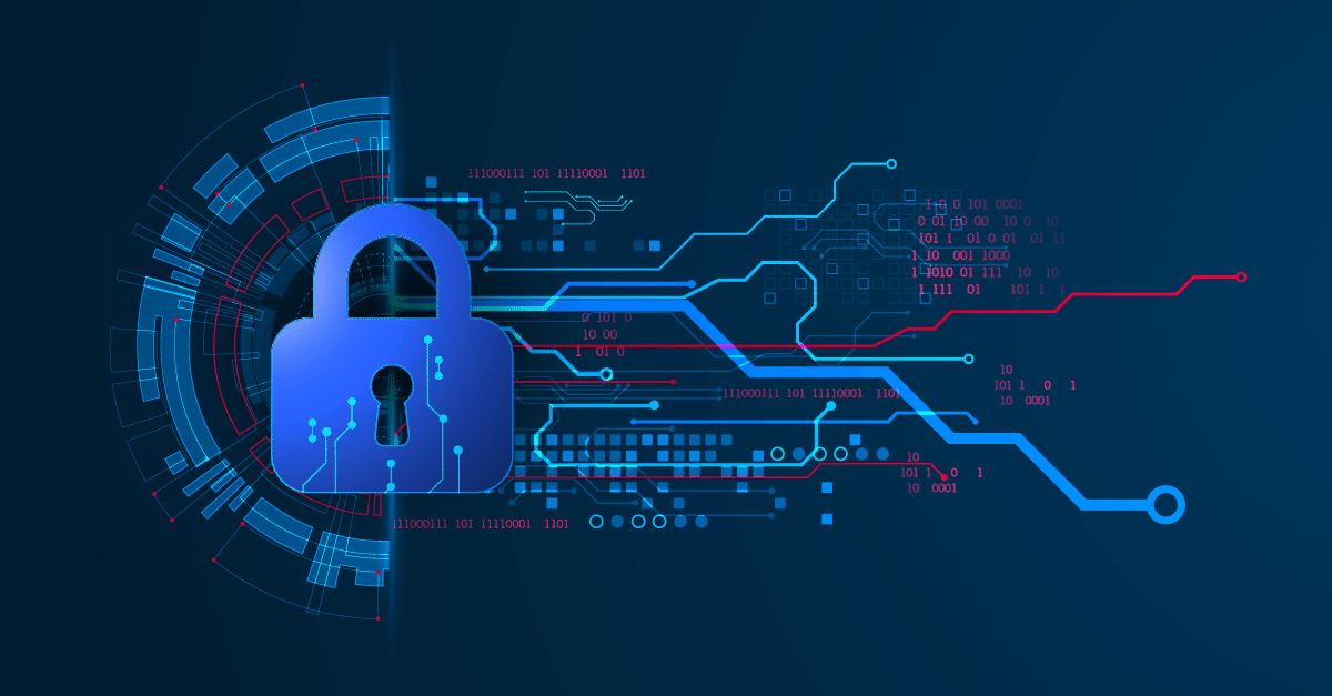 a padlock and a bunch of abstract digital textures