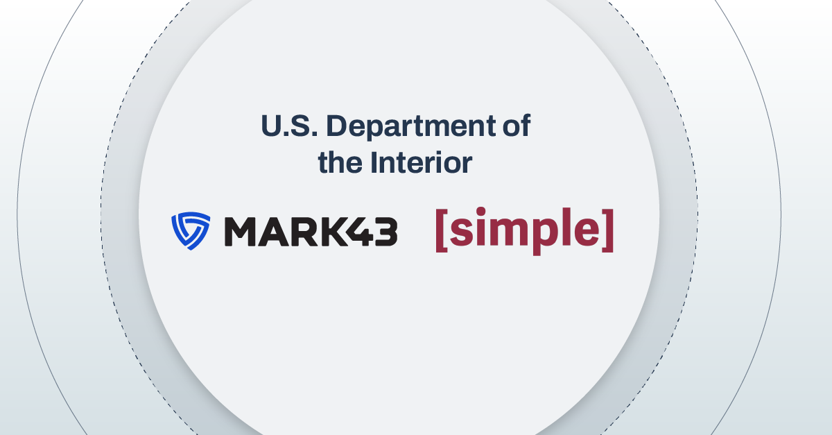 U.S. department of the interior, Mark43, and simple logos