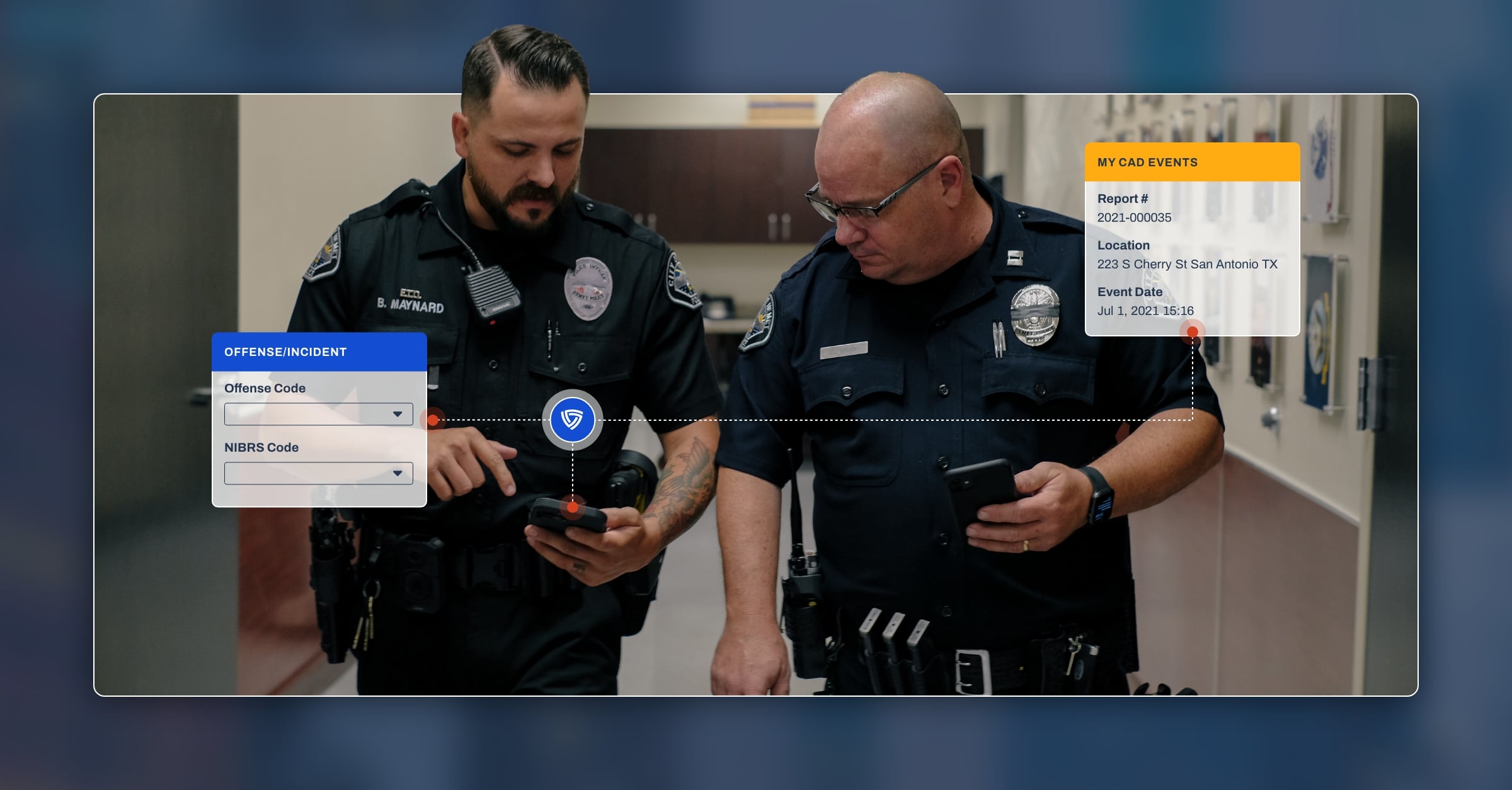 two police officers using smart phones
