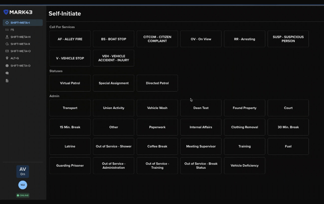First responder Assignments Tab Organization screen