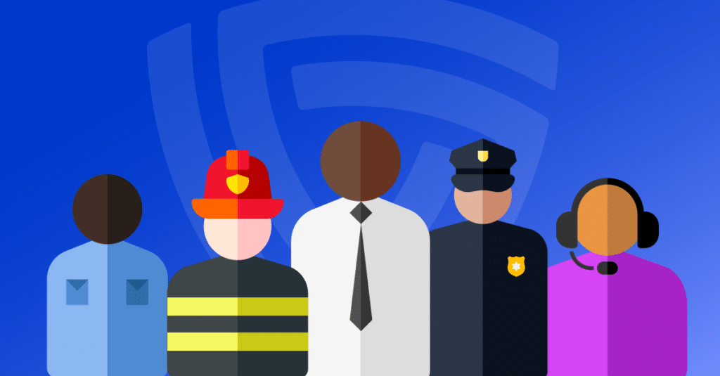 simplified illustrated drawing of first responders