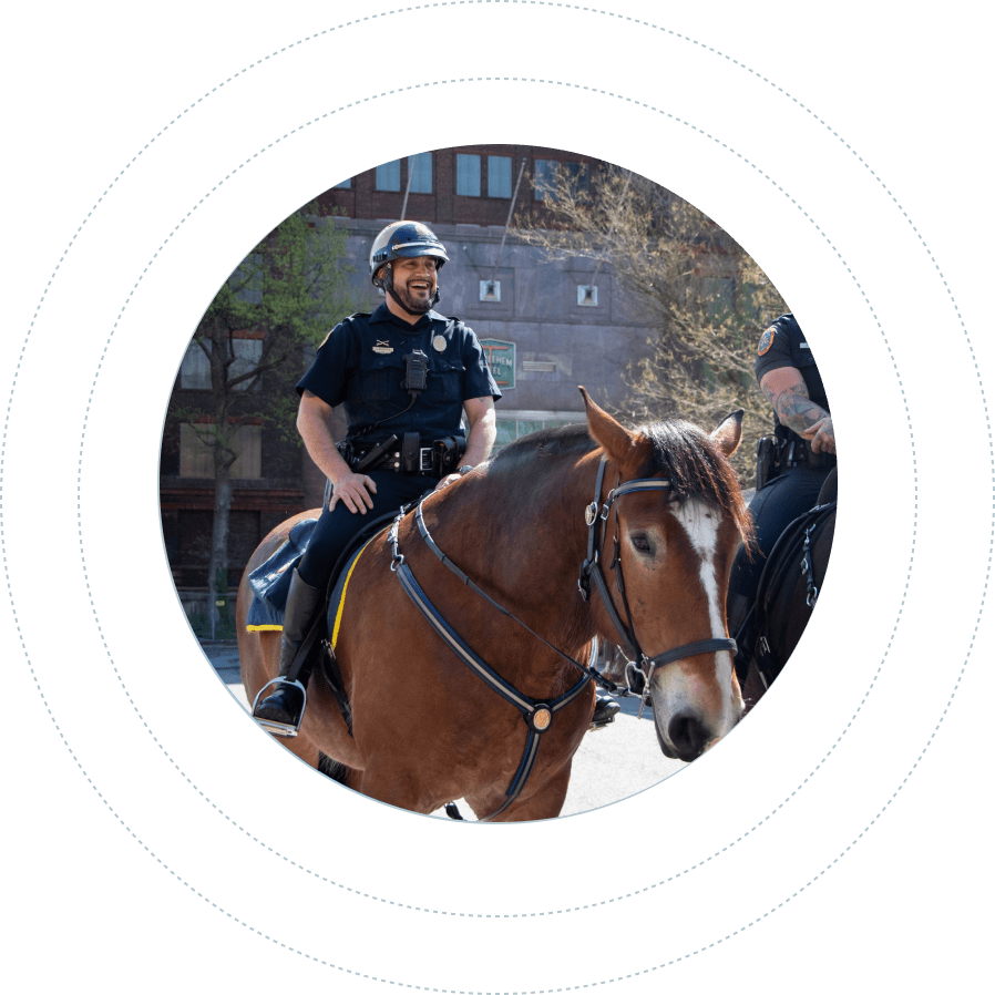 police officers riding police horses