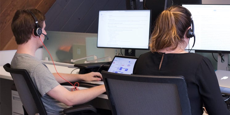 dispatchers on calls using headsets