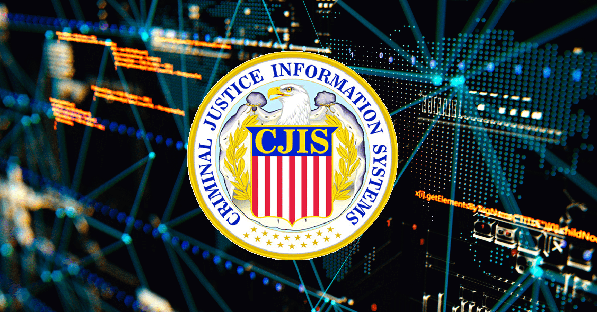 criminal justice information systems logo and abstract digital texture background