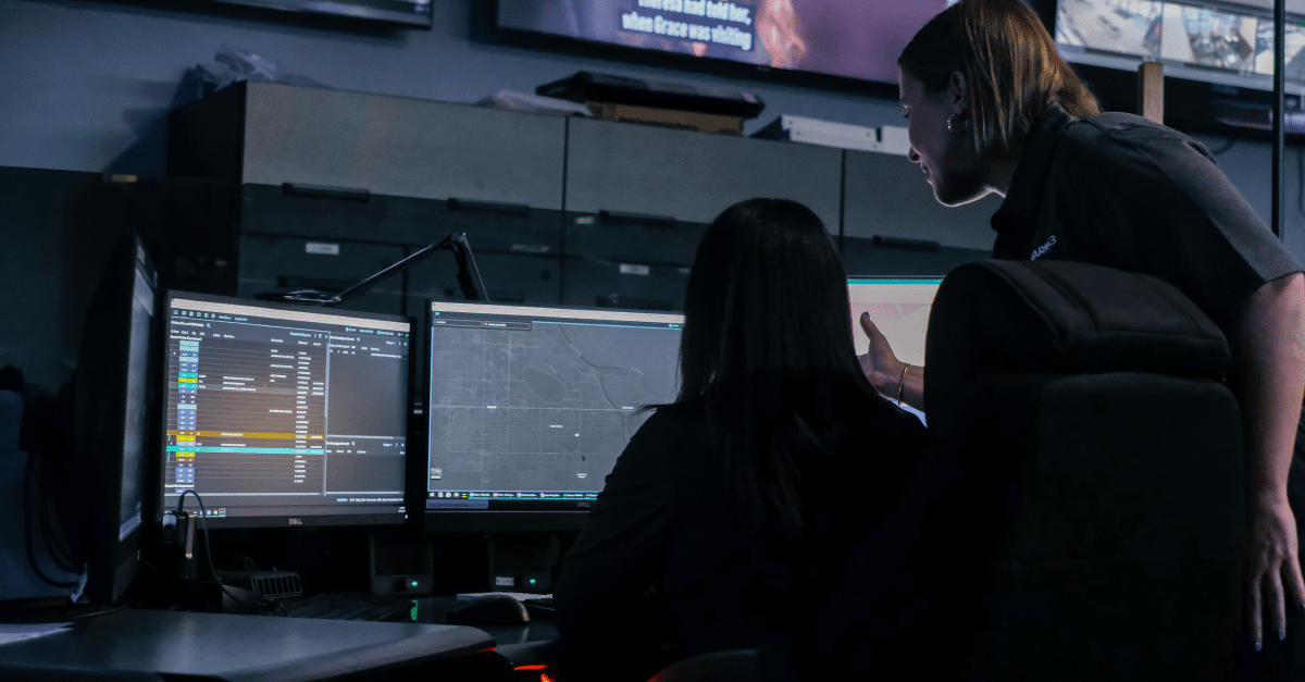 medical dispatcher working with a Mark43 team member